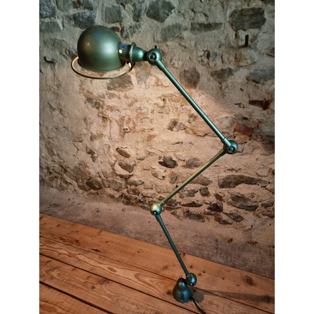 Metal Vintage French Industrial Lamp in Green by Jean-Louis Domecq for Jieldé, 1960s For Sale - Image 7 of 18
