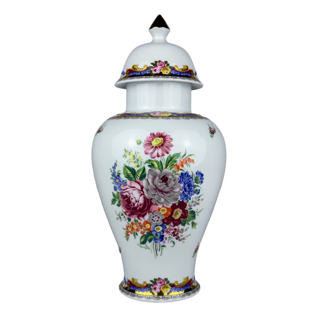 Vintage Porcelain Ginger Jar, Limoges, France, 1970s For Sale