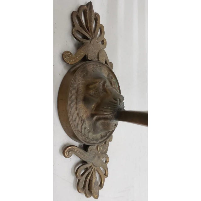 Late 19th Century Antique Bronze Wall Sconce With Lions Head and Arrows For Sale - Image 5 of 10