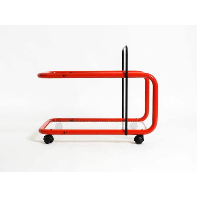 Postmodern Italian Bar Cart in Metal and Glass, 1980s For Sale - Image 3 of 18