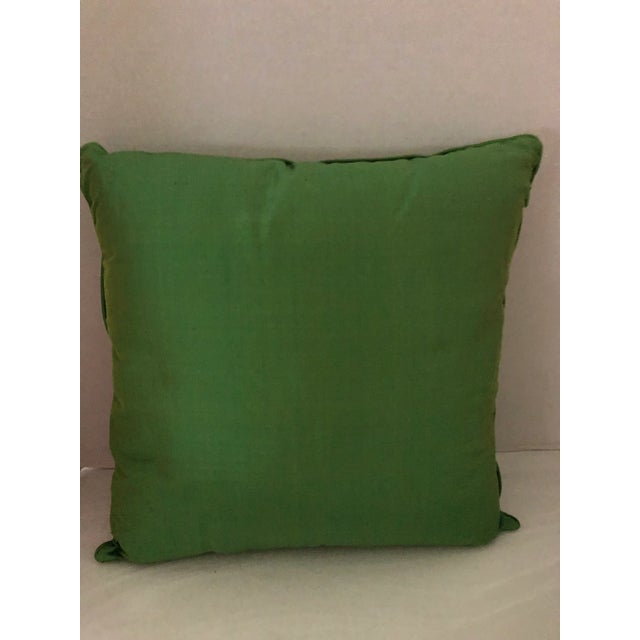 2010s Set of 3 Pink & Green Silk Polka Dot Pillows For Sale - Image 5 of 10