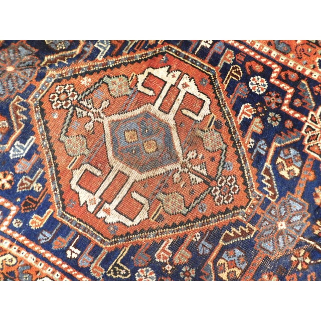 Authentic Antique Hand-Knotted Persian Tribal Qashqai Rug. For Sale - Image 9 of 18