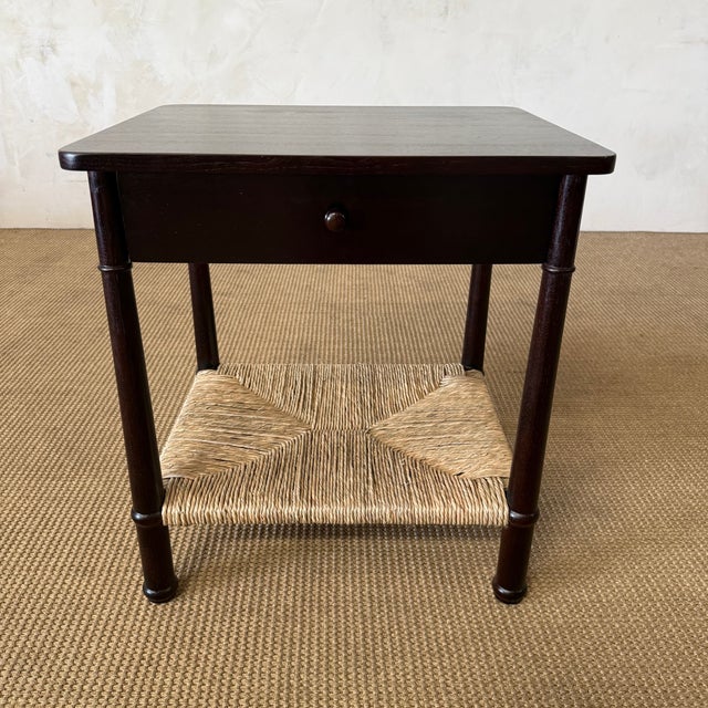 2020s Amber Nightstand With Rush Shelf For Sale - Image 5 of 14