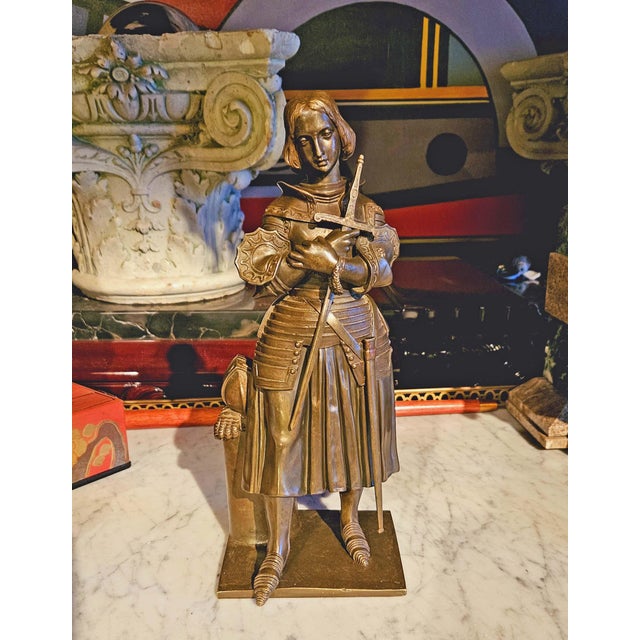 Marie d'Orléans, St Joan of Arc, 1800s, Bronze For Sale - Image 4 of 16
