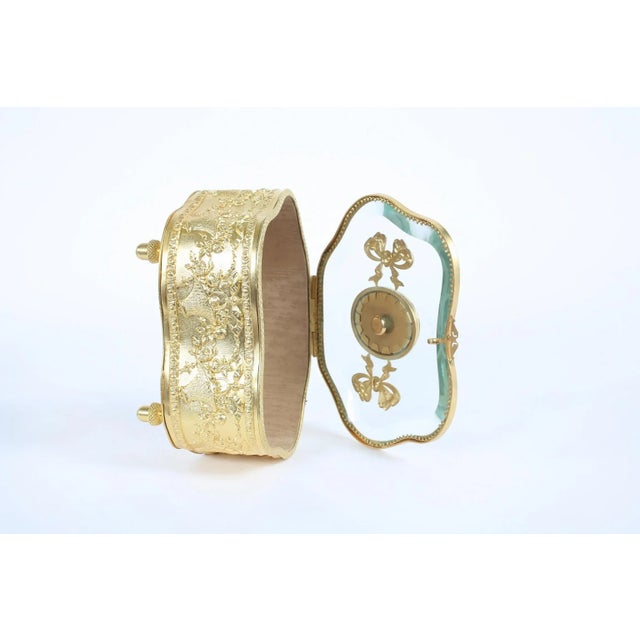 French Vintage Gilt Gold Footed Vanity Box For Sale - Image 3 of 9