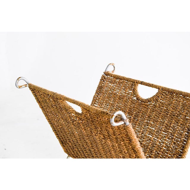 Mid-Century Modern Paper and Metal Folding Magazine Rack, 1960s For Sale - Image 3 of 7