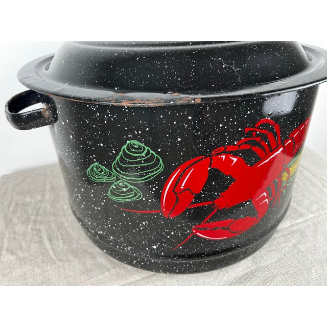 Vintage Enamel Lobster Pot For Sale - Image 4 of 10
