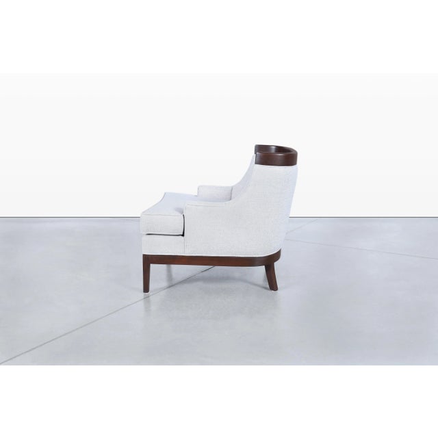 Light Gray Mid-Century Modern Sculptural Walnut Lounge Chairs After Erwin Lambeth For Sale - Image 8 of 12
