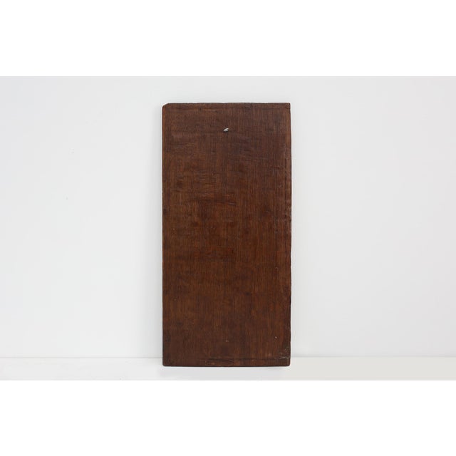Antique Gothic Linenfold Panel in Carved Oak, 1500s For Sale - Image 9 of 10