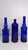 Mid 20th Century Vintage Cobalt Blue Glass Bottle Vase Lot of 3 Decorative Embossed Glass 12" For Sale - Image 5 of 11