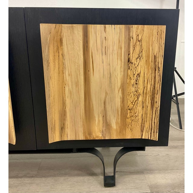 Wood Revelation Modern Curves Ahead Media Cabinet For Sale - Image 7 of 7