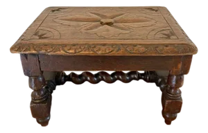 Victorian Miniature Carved Oak Table, 1880s