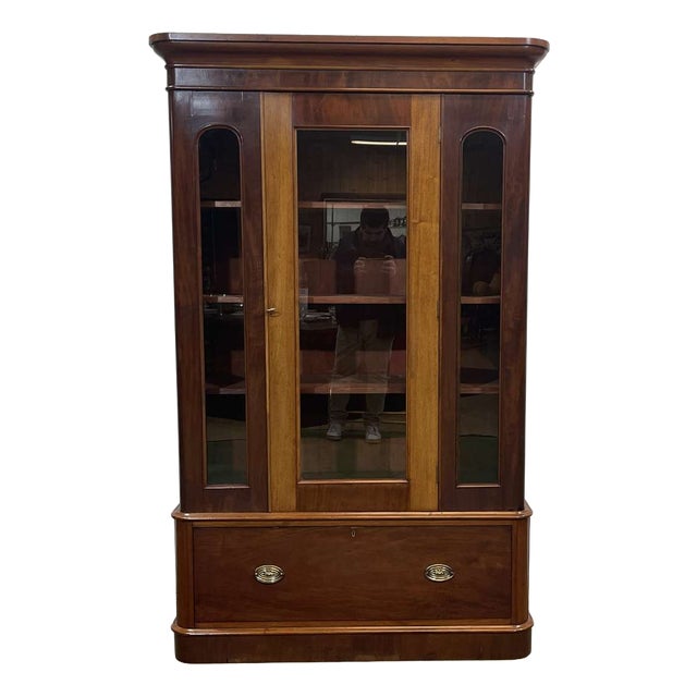 19th Century English Mahogany Bookcase For Sale