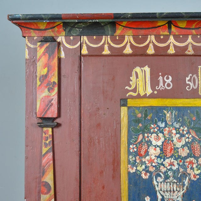 Wood German Wedding Cabinet, 1850s For Sale - Image 7 of 15