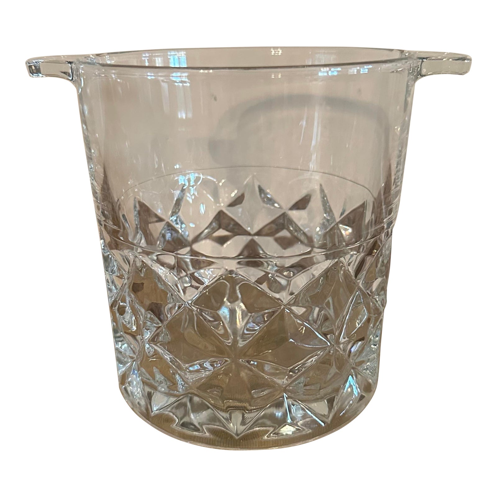 Cut Glass Ice Bucket With Handles | Chairish