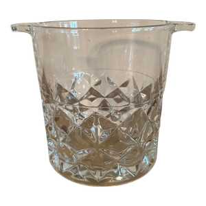 Mid 20th Century Traditional Cut Glass Ice Bucket With Handles