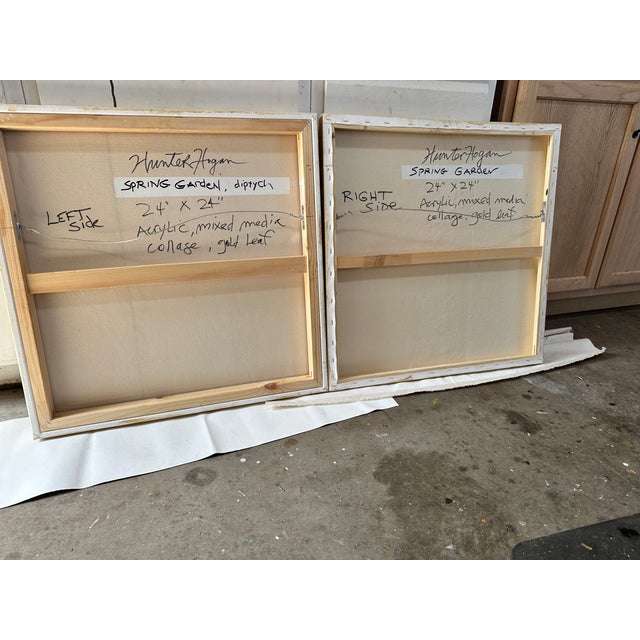 Contemporary Spring Garden #1, Diptych, 24"x48" For Sale - Image 3 of 6