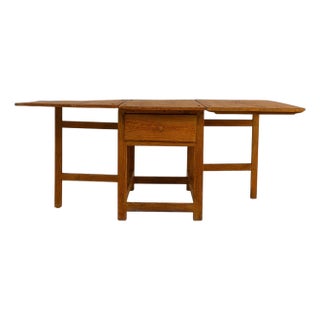19th Century Swedish Wooden Drop Leaf Table In Original Patina For Sale