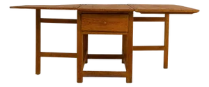 19th Century Swedish Wooden Drop Leaf Table In Original Patina
