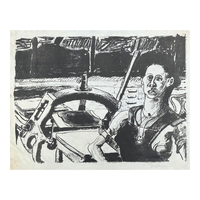 Richard Snyder Lithograph of Printer and Their Studio For Sale