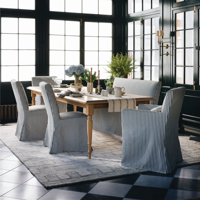 Not Yet Made - Made To Order Stoffer Home x Cloth & Company Lindy Slipcover Dining Chair in Jane Stripe Carbon For Sale - Image 5 of 7