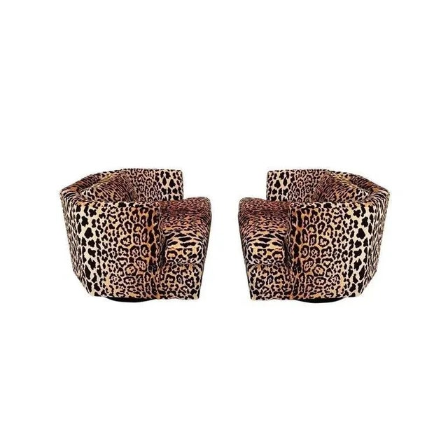 These jaw dropping chairs bring some serious leopard love! Of well proportioned hexagonal shaped club lounge chairs in the...