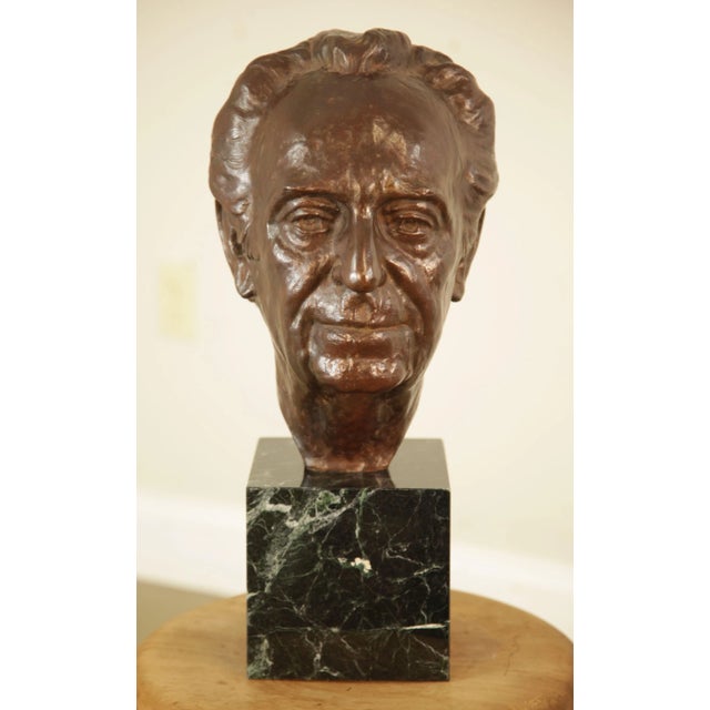 Traditional Lawrence Ludtke 1980's Bronze Bust Portrait For Sale - Image 3 of 13