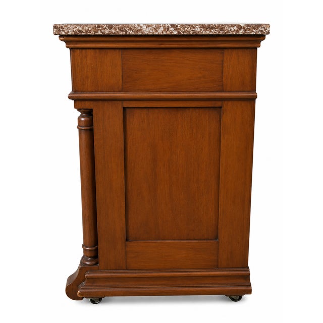 Eastlake Renaissance Revival Wash Stand. Walnut With Marble Top, For Sale - Image 4 of 5