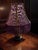 2020s Vintage Purple Velvet Leaf Lamp Shade With Gold Trim & Purple Chainette Fringe For Sale - Image 5 of 5