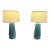 Large Cerulean Blue Ceramic Pottery Table Lamps -a Pair For Sale