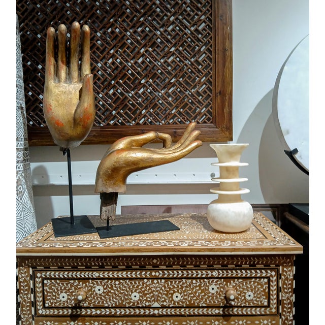 Gilt Wood Buddha Hands, Polychromed, Late 19th Century, Thailand, for the Collection of Vicente Wolf For Sale - Image 13 of 13