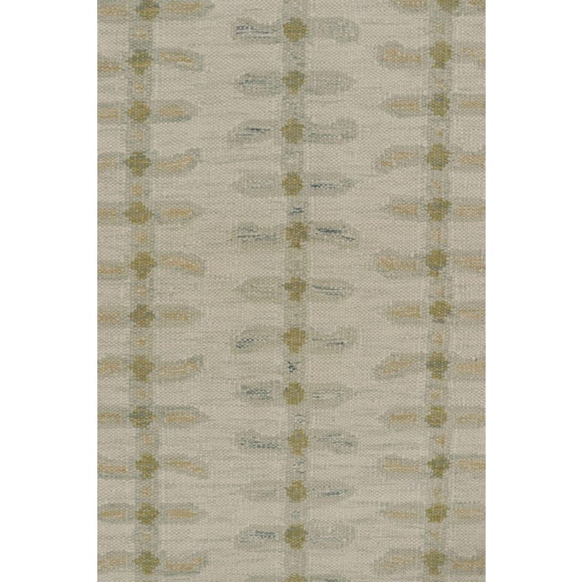 Rug & Kilim’s Scandinavian-Inspired Rug, White With Green Minimalist Patterns For Sale In New York - Image 6 of 10