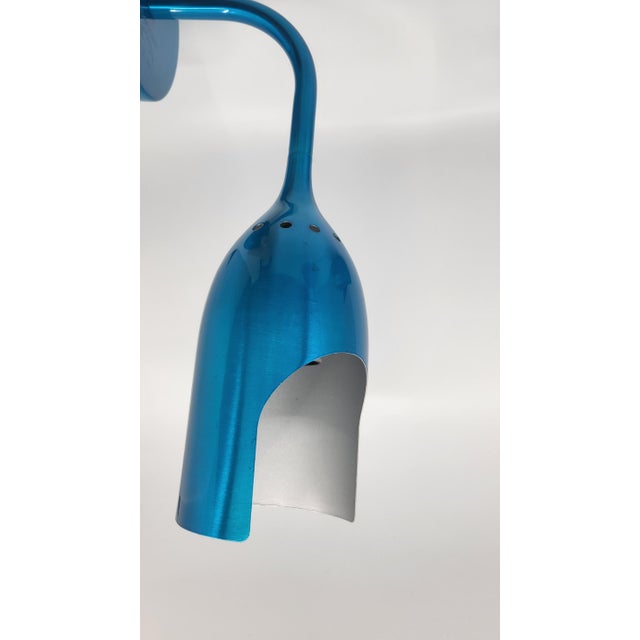 Blue Tsé Tsé Adjustable Wall Lights in French Blue Aluminum, Set of 2 For Sale - Image 8 of 13