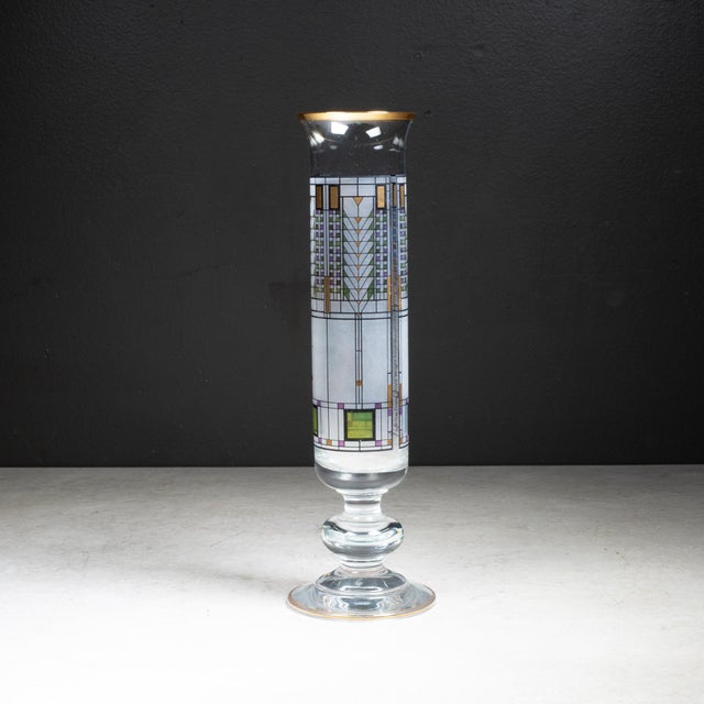 Art Deco Omaggio "Tree of Life" Glass Vase, Frank Lloyd Wright, Italy, 1997 For Sale - Image 3 of 7