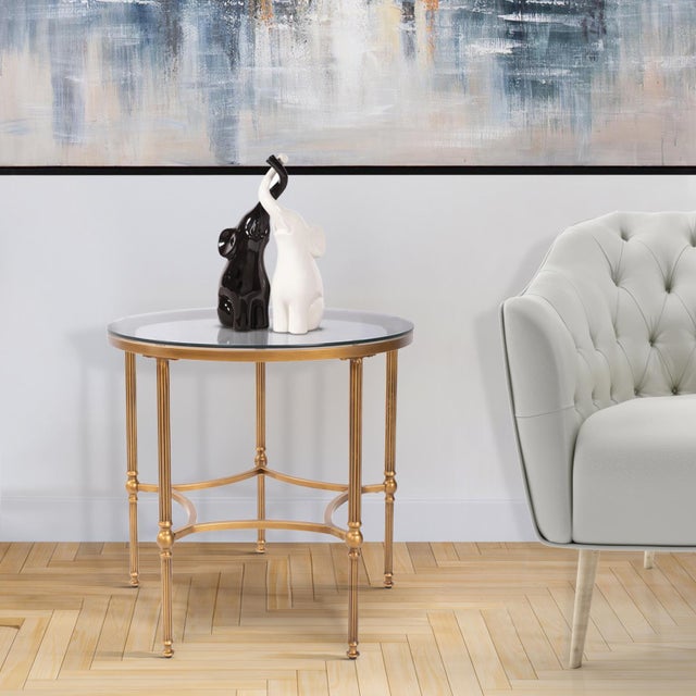 Bonnifait Antique Gold Round Side Table For Sale - Image 10 of 10