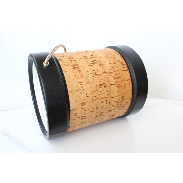 Mid-Century Modern MCM Kraftware New York City Ice Bucket/Cork & Black Vinyl For Sale - Image 3 of 5
