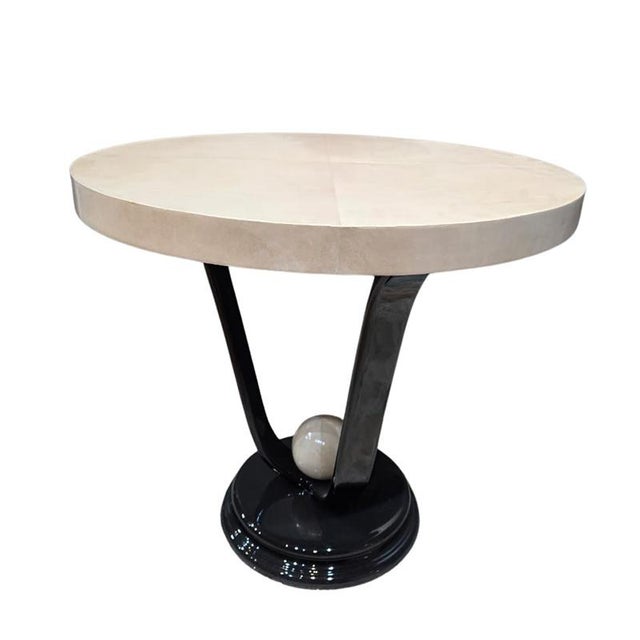 Black Vintage Parchment Table, 1980s For Sale - Image 8 of 8