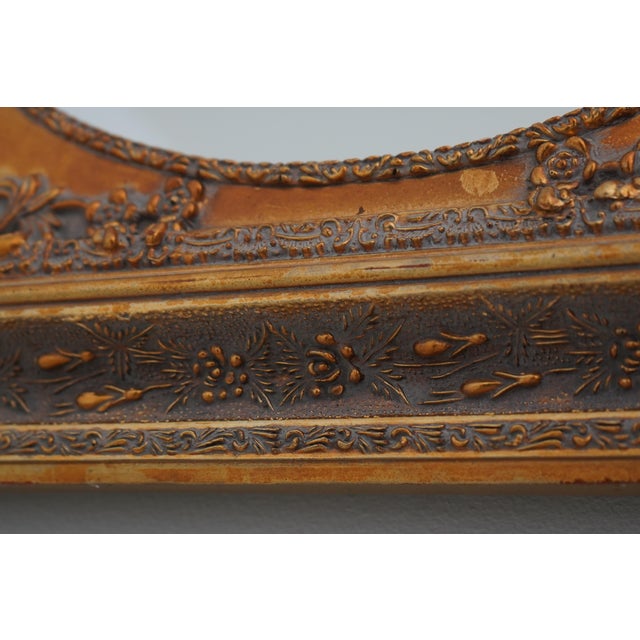 1980s Vintage Gold Hollywood Regency Style Hanging Mirror For Sale - Image 5 of 8