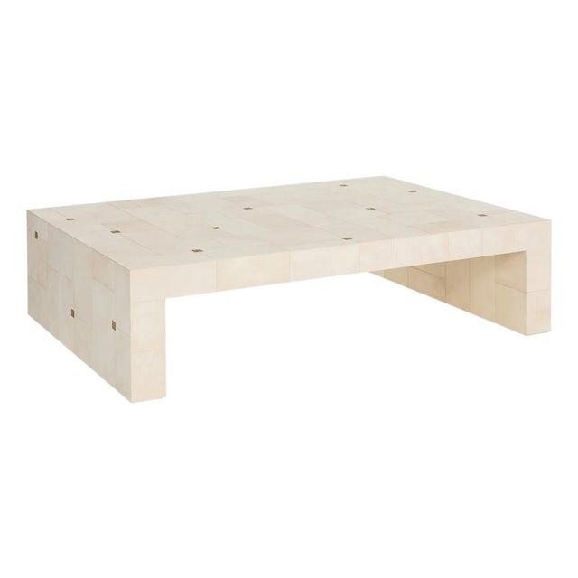 Arteriors Home Madelyn Ivory Vellum Coffee Table For Sale