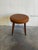 1960s Round Brown Leather Teak Ottoman Danish Mid-Century Modern 1960s For Sale - Image 5 of 8