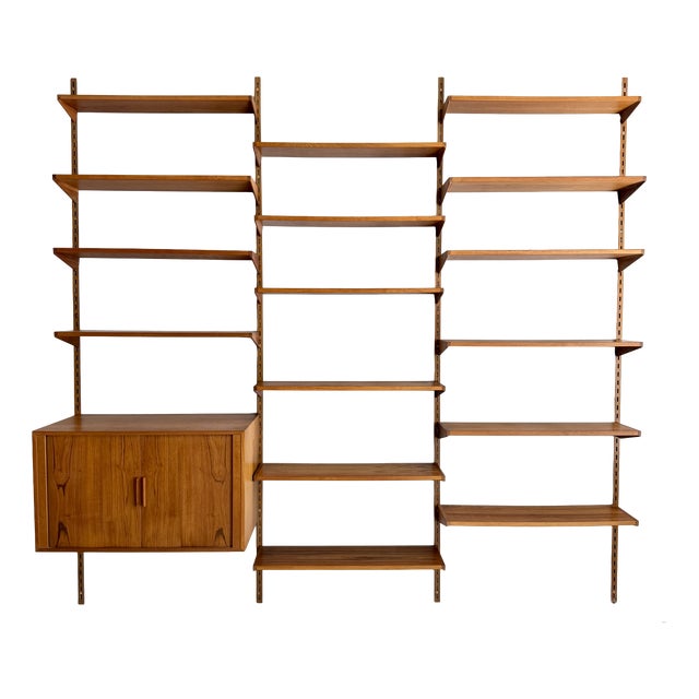 Large Danish Teak Modular Wall System from FM Møbler, 1960s For Sale