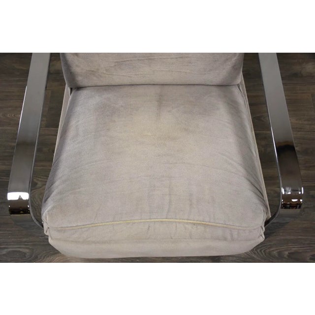 Milo Baughman Grey Chrome Lounge Chair Recliner For Sale - Image 10 of 12