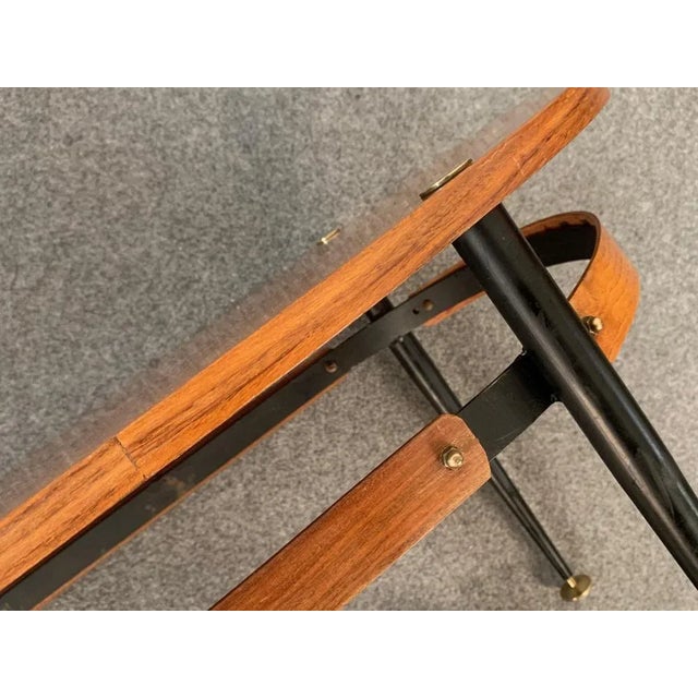 Mid-Century Italian Iron & Teak Wood Coffee Table by Silvio Cavatorta, 1950s For Sale - Image 14 of 18