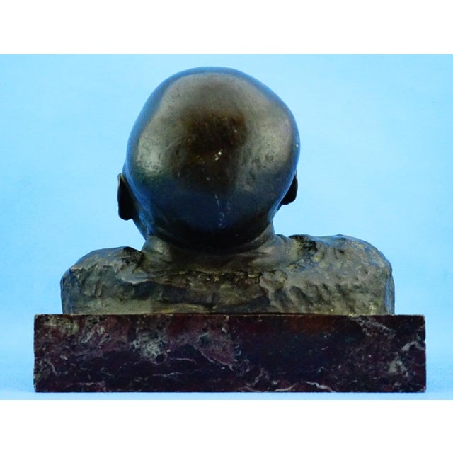 Pietro Ceccarelli, Bust of Newborn Baby First Cry, 1890s, Bronze and Marble For Sale - Image 9 of 18