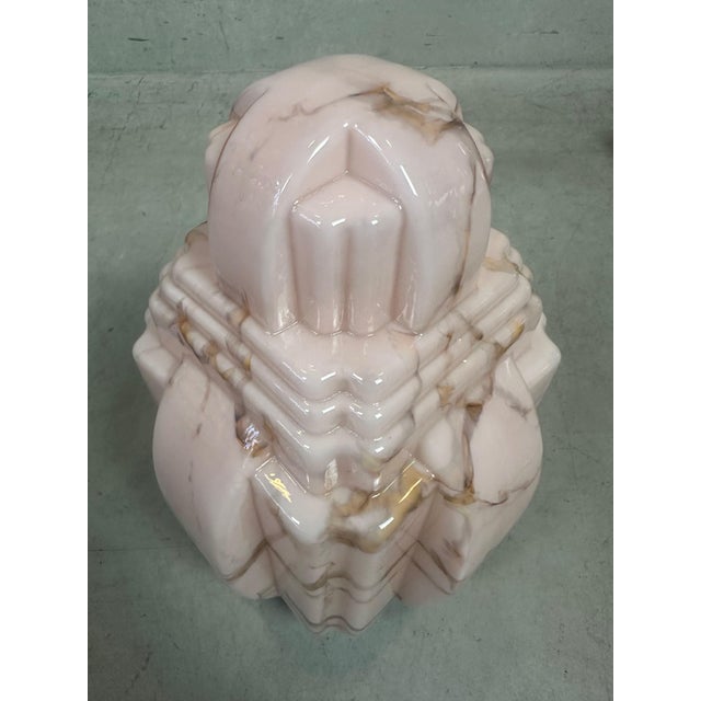 Art Deco Hanging Light in Marbled Rose Opaline, 1930s For Sale - Image 6 of 11