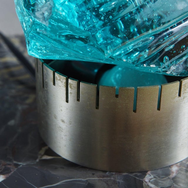 Metal Globular Bubble Glass Table Lamp by Max Ingrand for Saint-Gobain, France 1960s For Sale - Image 7 of 11