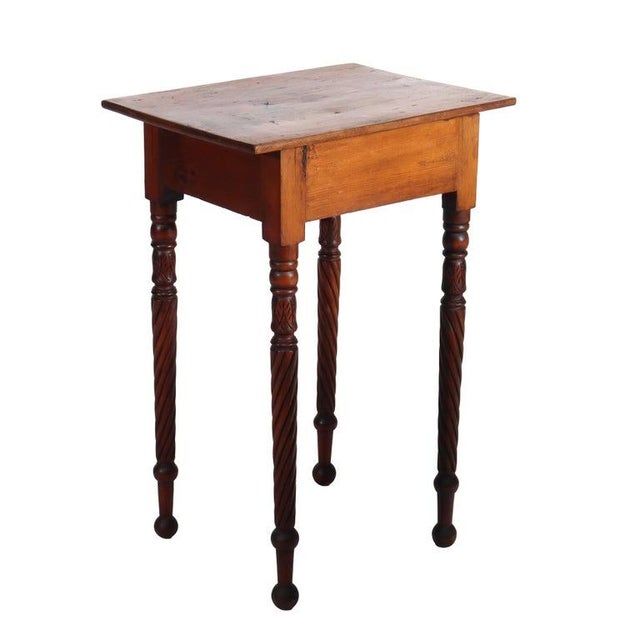 Antique Sheraton Mahogany & Birds Eye Maple Side Stand With Rope-Twist Legs For Sale - Image 6 of 15