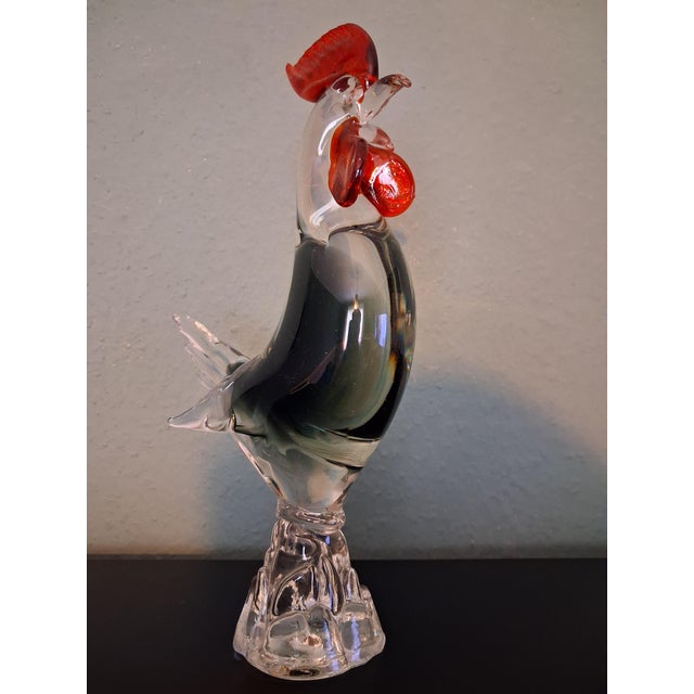 Large, beautiful and multicolored Rooster made on Murano This piece has an attribution mark, I am sure that it is...