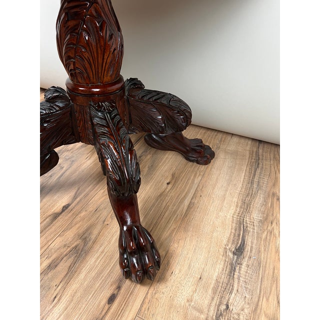 Antique Federal Period Mahogany Three Drawer Stand With Embossed Brass Pulls C. 1820 For Sale In Boston - Image 6 of 11