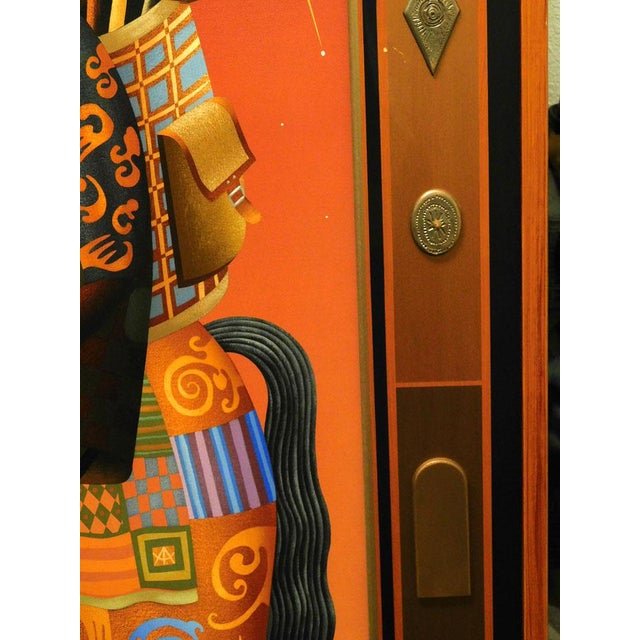 Textile Anton Arkhipov"Holiday" Wine Hand Signed Giclee Custom Artist Framed For Sale - Image 7 of 8